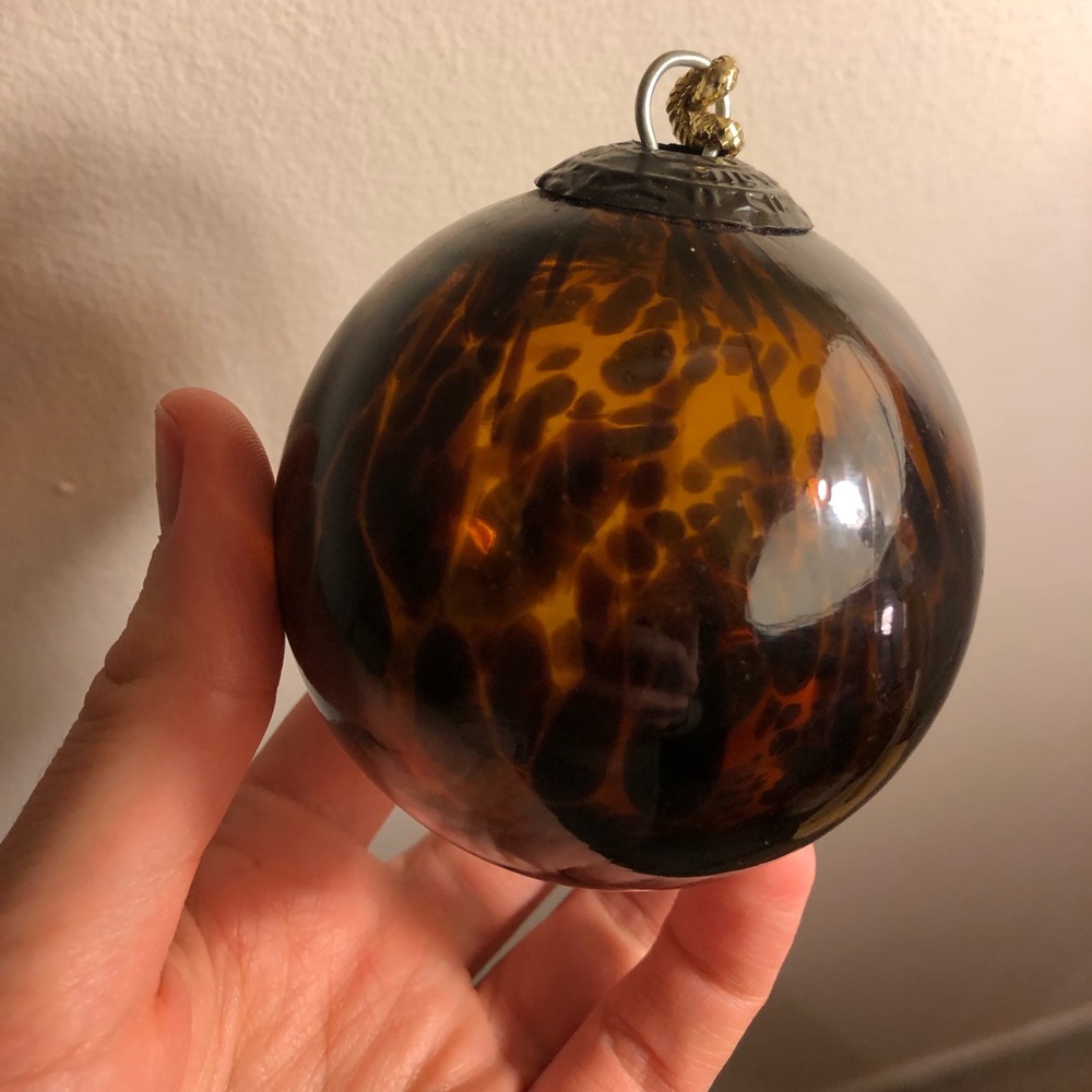 Midwest Kugel amber round glass ball ornament